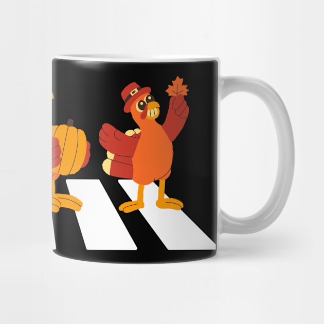 Crossing Turkey Thanksgiving Road Crosswalk Funny Turkey by deafcrafts